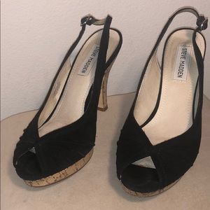 Steve Madden Pursue Black Suede Open toe